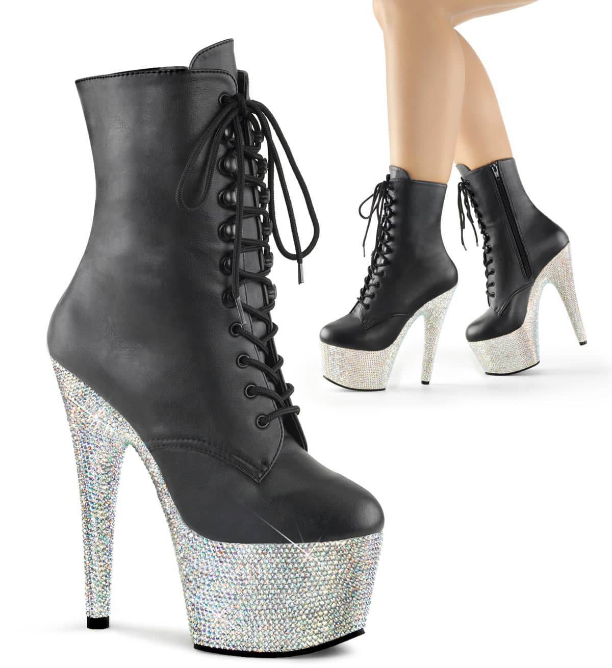 Pleaser 2024 rhinestone boots