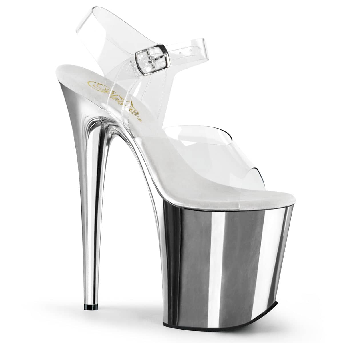 Silver hot sale chrome heels