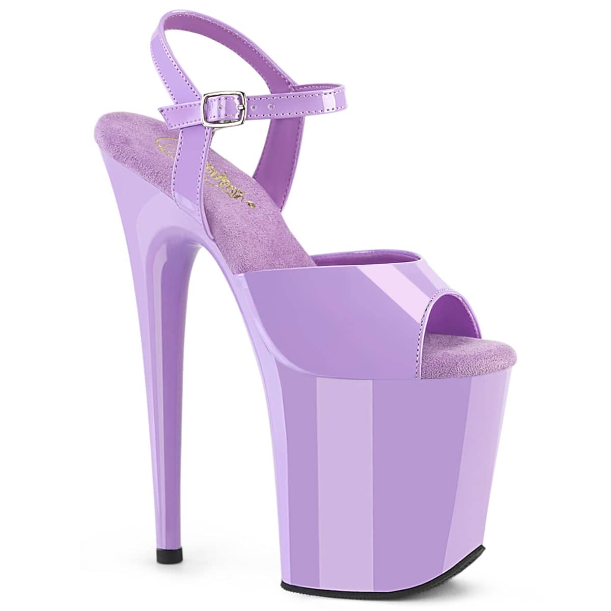 FLAMINGO-809 Purple Ankle Peep Toe High Heel