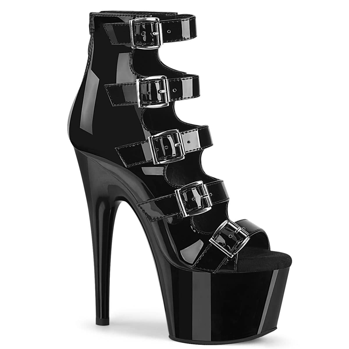 ADORE 700 33 Black Calf High Peep Toe High Heel