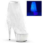 ADORE-1017MFF White Fringe Boots