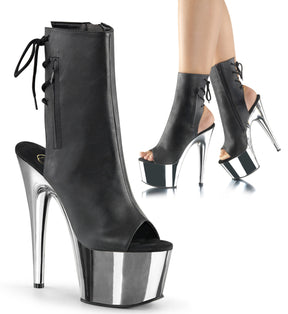 ADORE-1018 Leather Peep Toe Ankle Boots