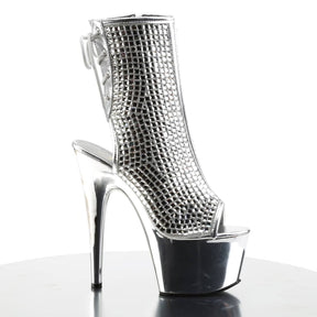 ADORE-1018DCS Rhinestone Silver Boots