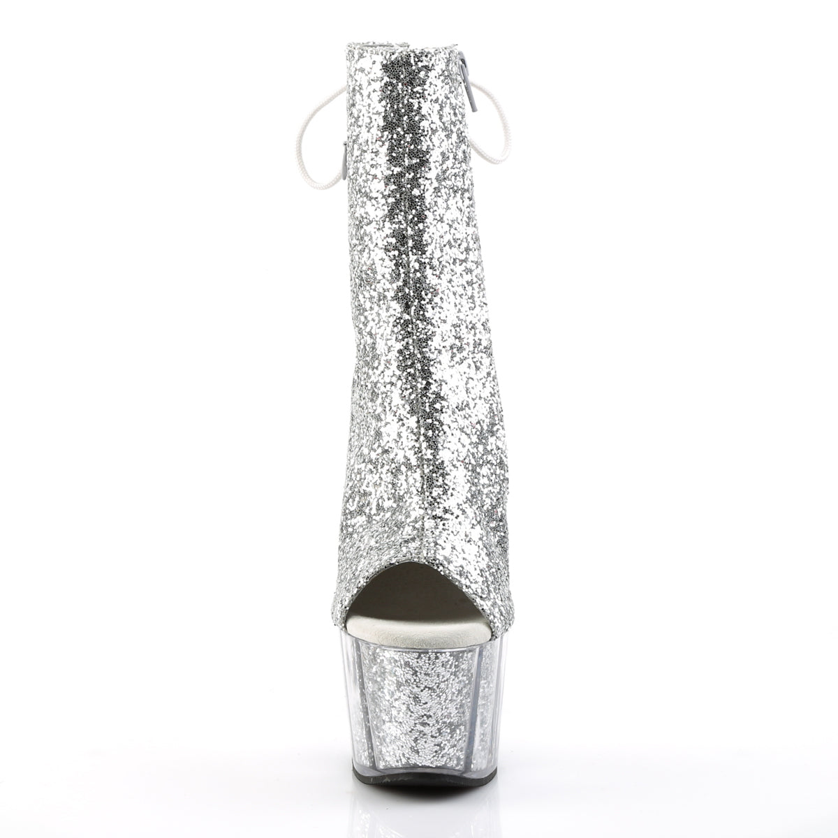 ADORE-1018G Calf High Peep Toe Boots Silver Multi view 5