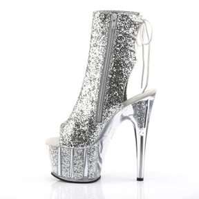 ADORE-1018G Calf High Peep Toe Boots Silver Multi view 4