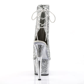 ADORE-1018G Calf High Peep Toe Boots Silver Multi view 3