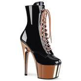 ADORE-1020 Black & Rose Gold Calf High Boots