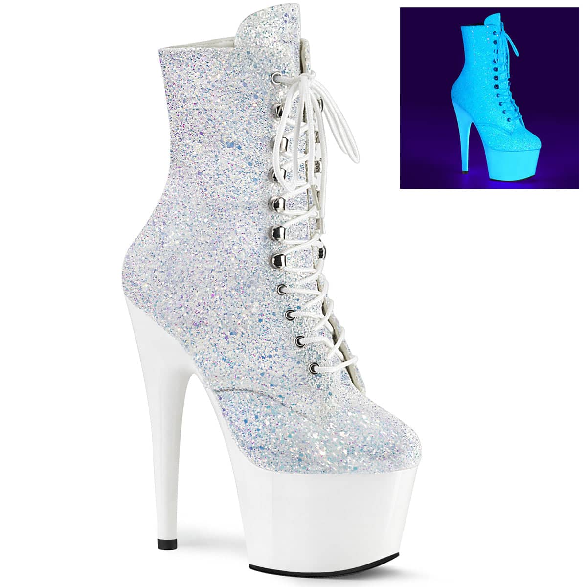 ADORE-1020LG Glitter Platform Ankle Boots