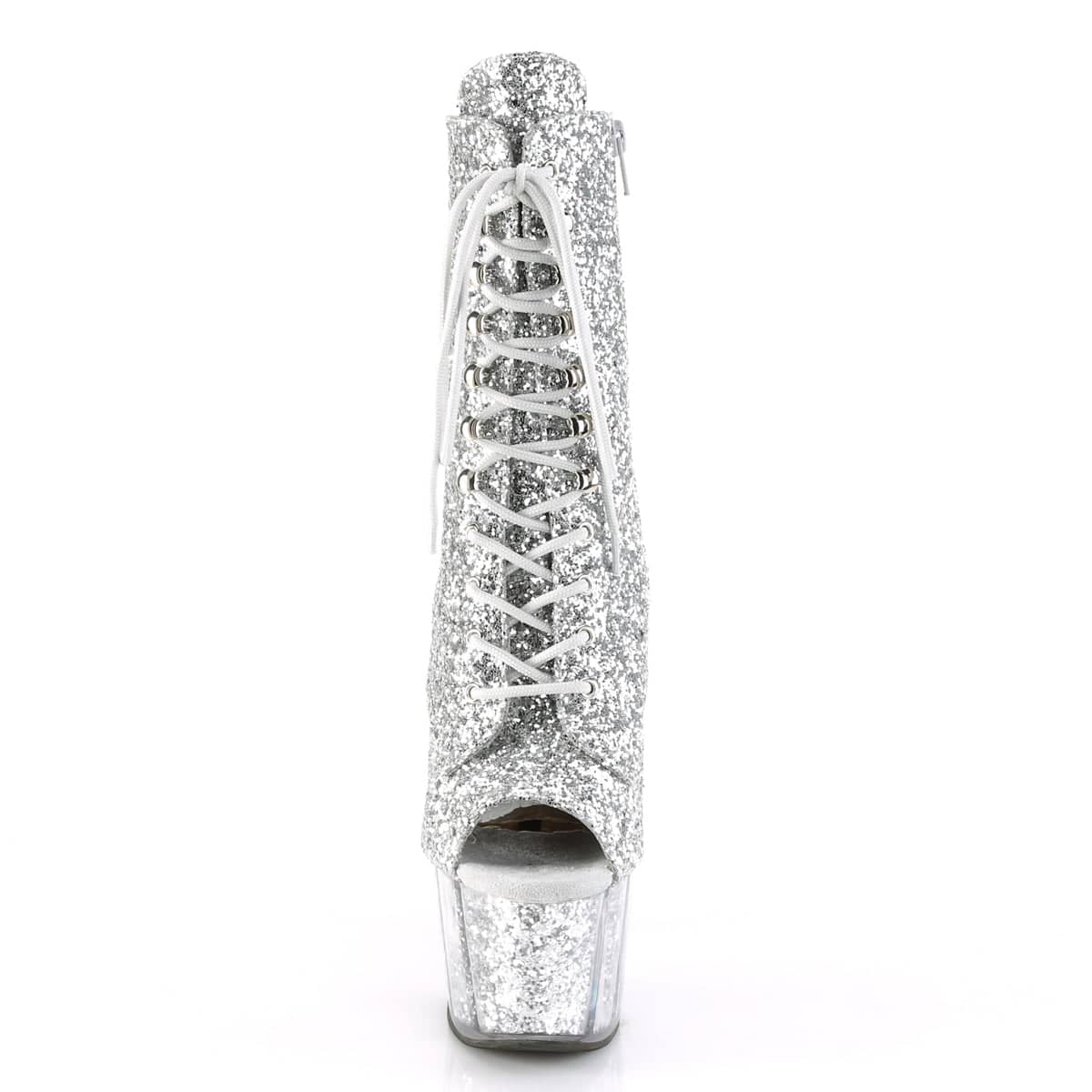 ADORE-1021G Silver Glitter Platform Boots