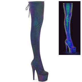 ADORE-3008REFL Stretch Pull-On Thigh High Boots