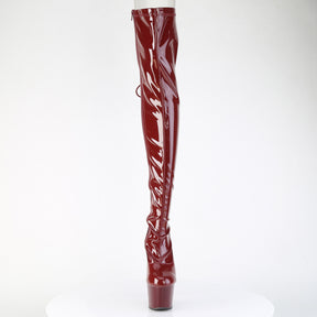 ADORE-3063 Thigh High Boots Burgundy Multi view 5