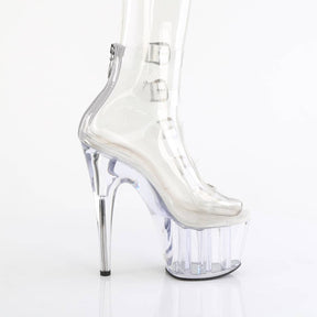 ADORE-700-33C Clear Calf High Peep Toe Boots