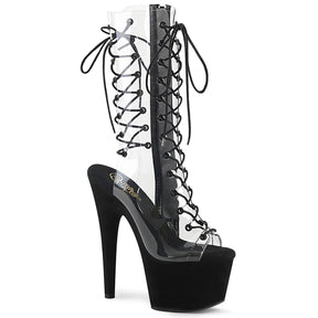 ADORE-700-60FS Black & Clear Calf High Boots