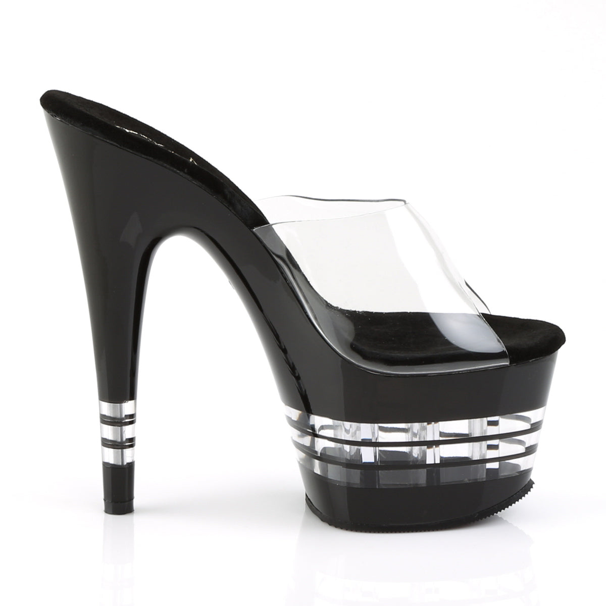 ADORE-701LN Black & Clear Peep Toe High Heel Black & Clear Multi view 2