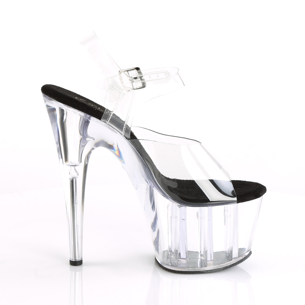 ADORE-708 Black & Clear Ankle Peep Toe High Heel  Multi view 2