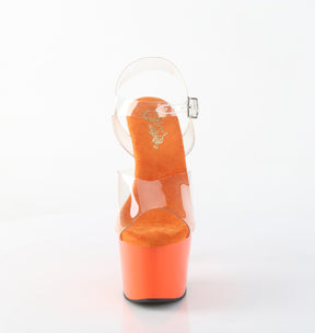 ADORE-708 Orange & Clear Platform Heels