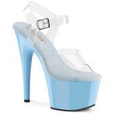 ADORE-708 Baby Blue & Clear Platform Heels