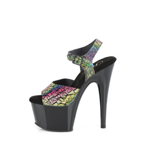 ADORE-708N-LTP Black & Multi Colour Ankle Peep Toe High Heel