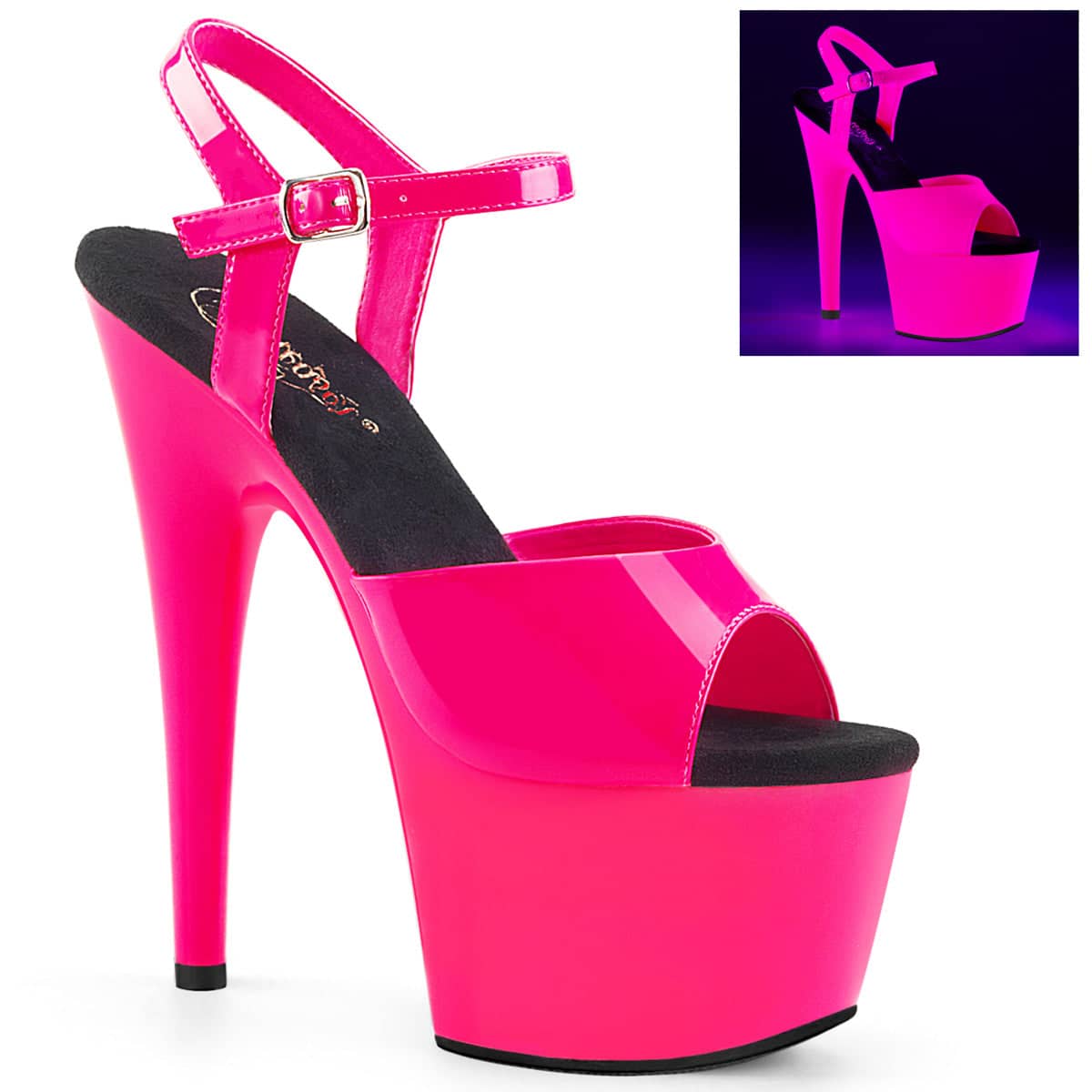 ADORE-709UV Pink Ankle Peep Toe High Heel