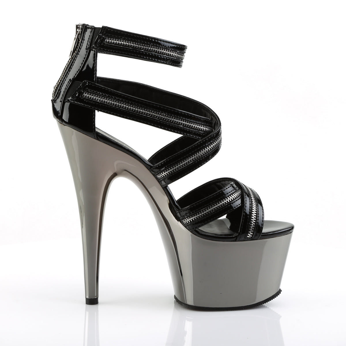 ADORE-767 Black Chrome Sandal High Heel Black Multi view 2