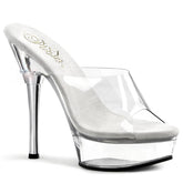 ALLURE-601 Black & Clear Peep Toe High Heel