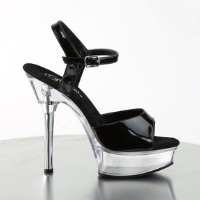 ALLURE-609 Black & Clear Patent Peep Toe High Heel Black & Clear Multi view 2