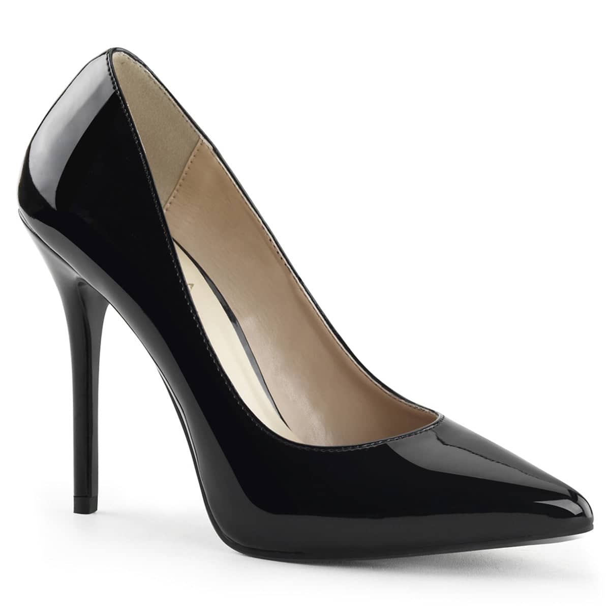 AMUSE-20 Black Court High Heel