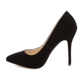 AMUSE-20 Black Velvet Stilettos