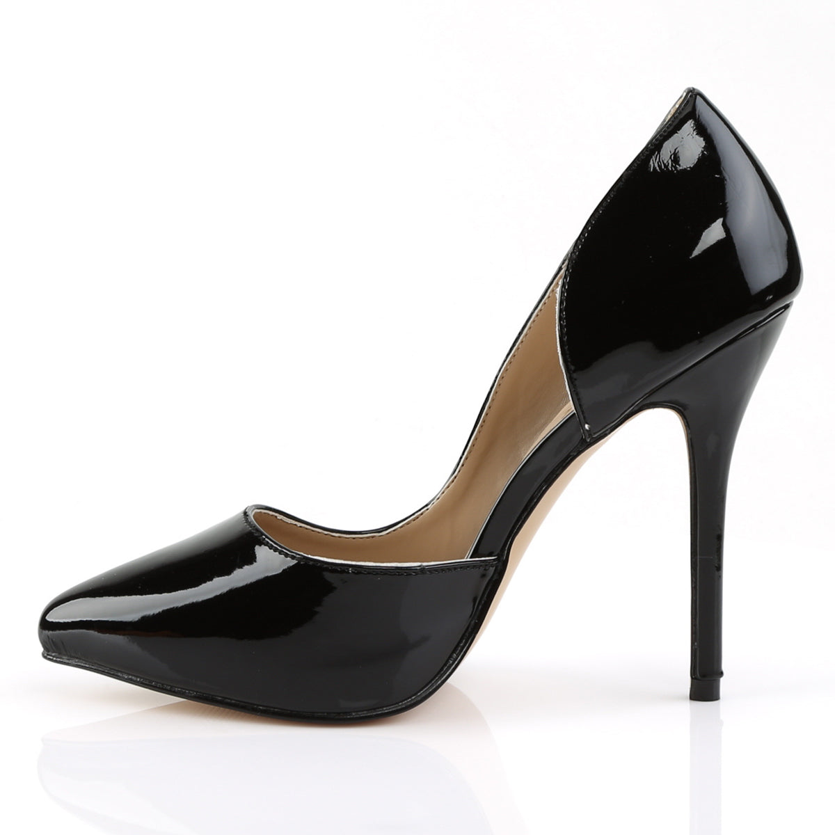 AMUSE-22 Black Patent Court High Heel Black Multi view 4