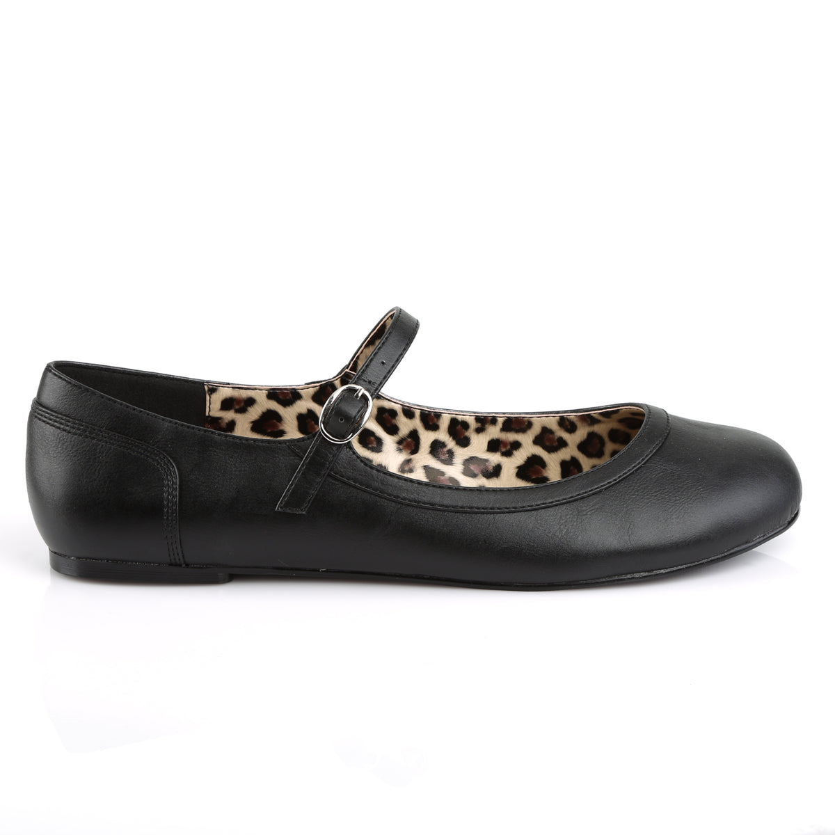 ANNA-02 Black Faux Leather Flat Ballet Black Multi view 2