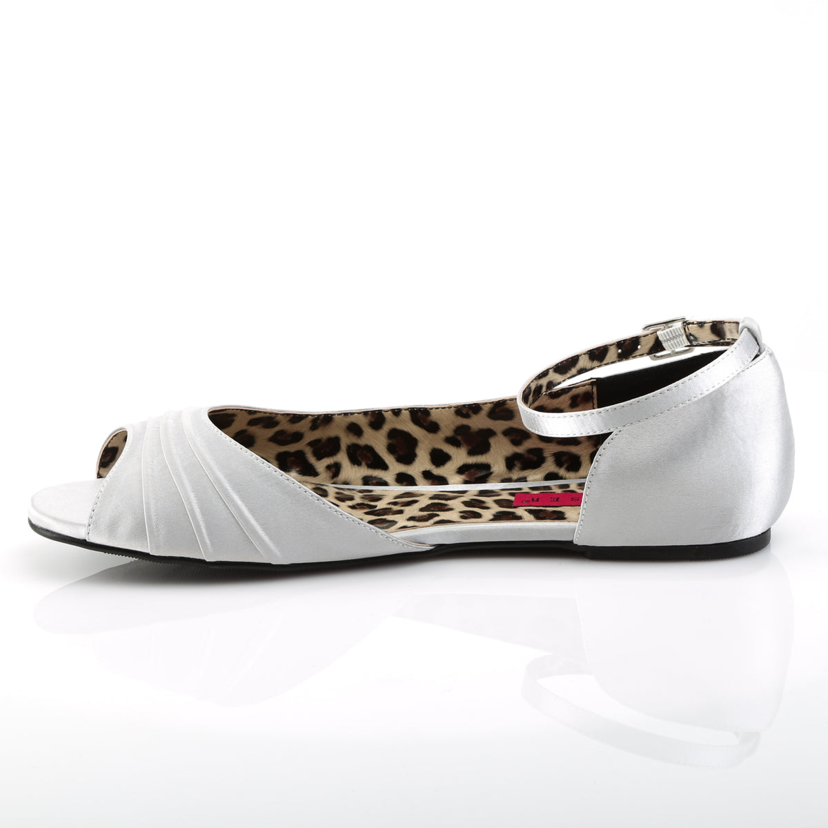 ANNA-03 Black Satin Flat Ballet Silver Multi view 4