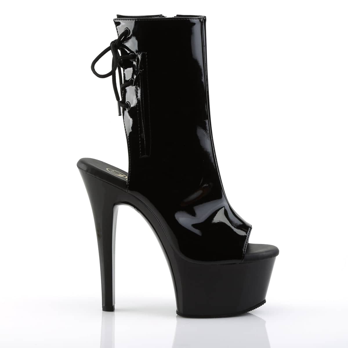 ASPIRE-1018 Black Calf High Peep Toe High Heel