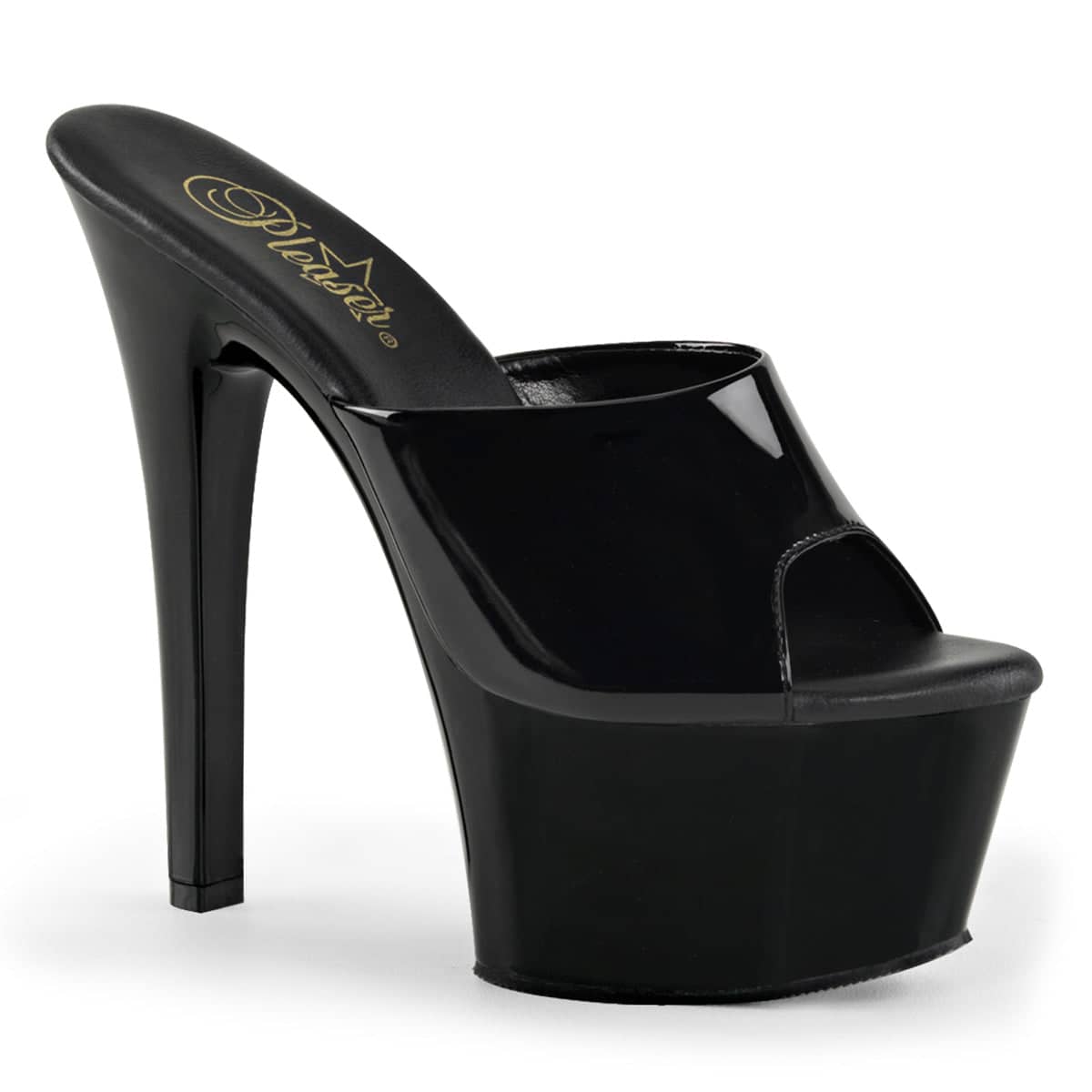 ASPIRE-601 Clear & Black Peep Toe High Heel