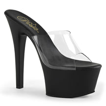 ASPIRE-601 Clear & Black Peep Toe High Heel