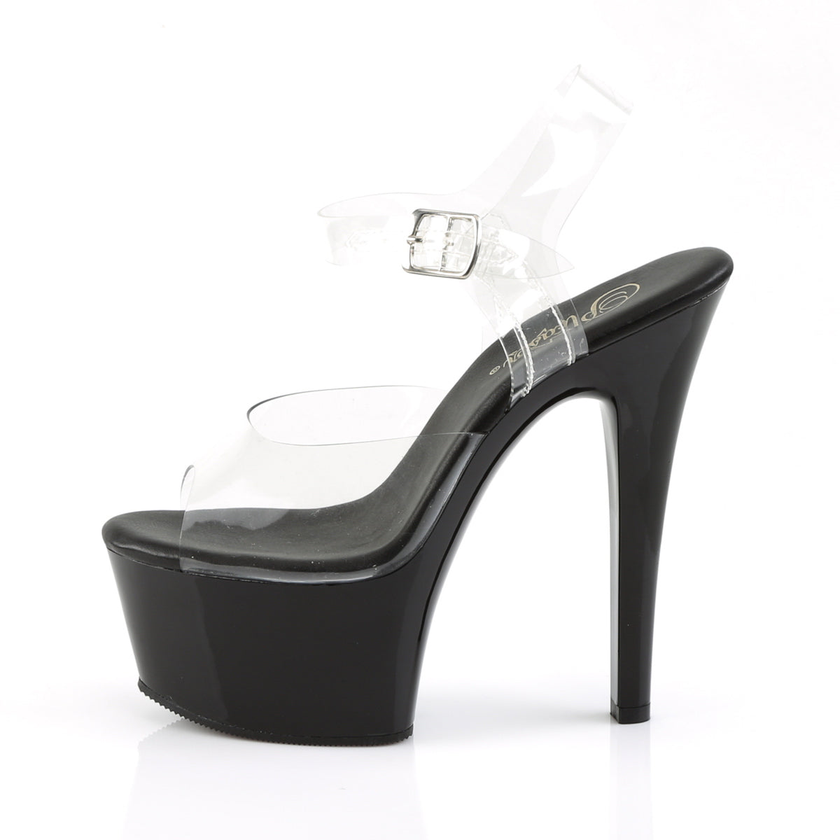 ASPIRE-608 Clear Peep Toe High Heel Black & Clear Multi view 4