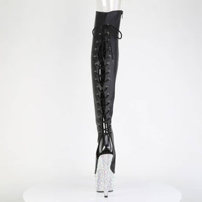 BEJEWELED-3019MS-7 Glitter Thigh High Platform Boots