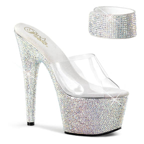 BEJEWELED-712RS Clear & Multi Colour Peep Toe High Heel