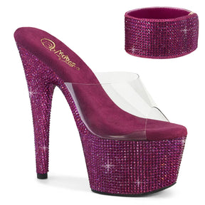 BEJEWELED-712RS Clear & Multi Colour Peep Toe High Heel