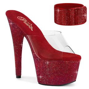 BEJEWELED-712RS Clear & Multi Colour Peep Toe High Heel