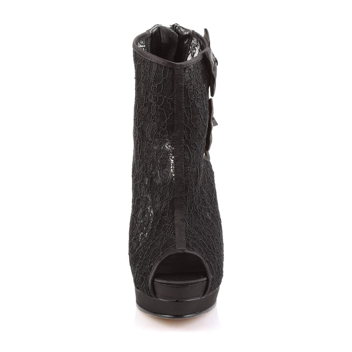 BELLA-28 Black Ankle Peep Toe Boots