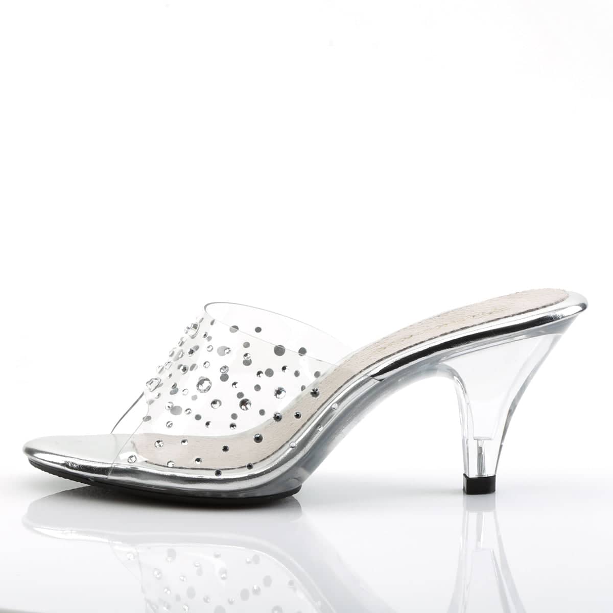 BELLE-301RS Clear Sparkly Mules