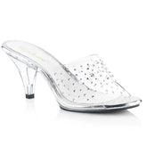 BELLE-301RS Clear Sparkly Mules