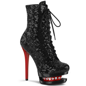 BLONDIE-R-1020 Black & Red Calf High Boots