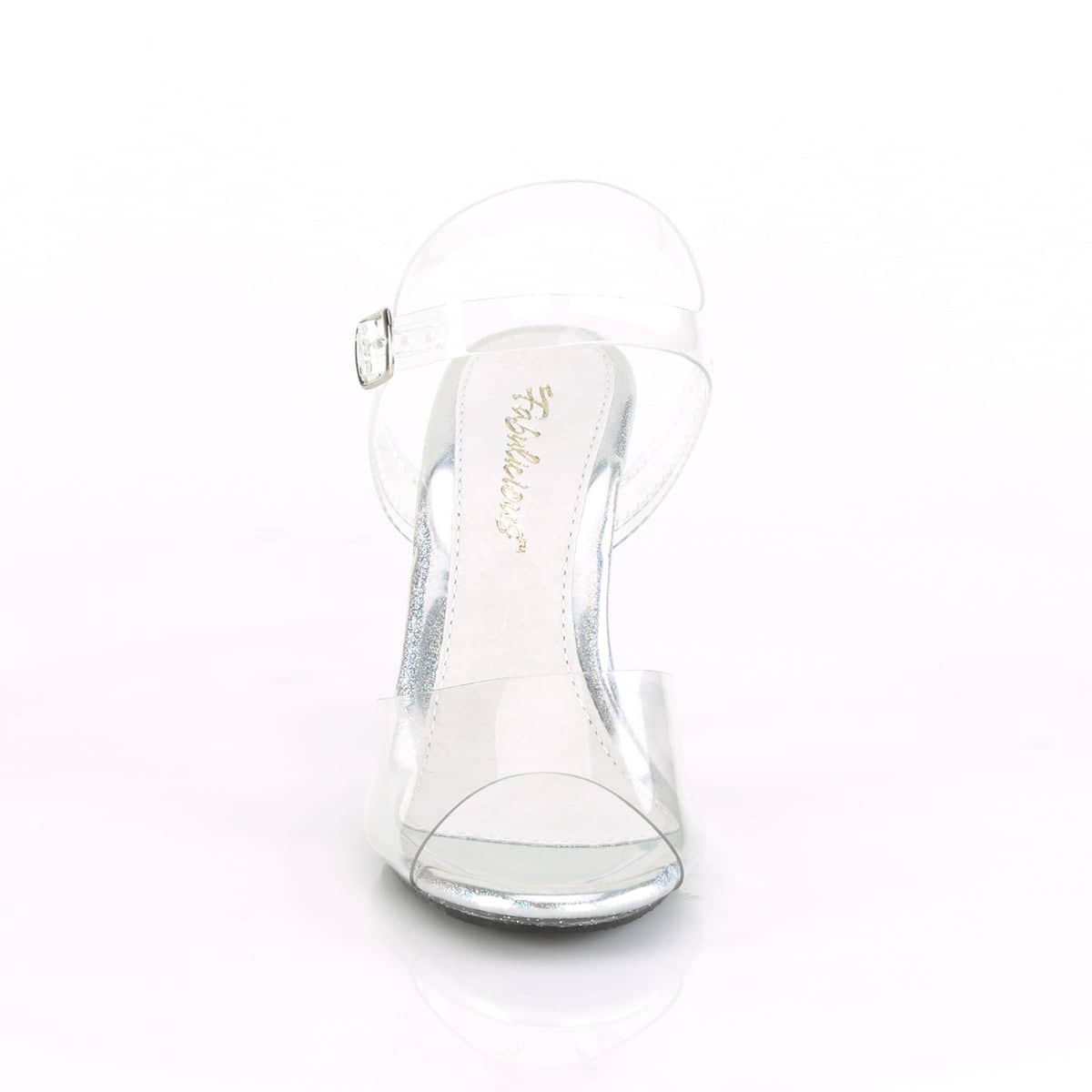 CARESS-408MG Clear Glitter Sandal Heels