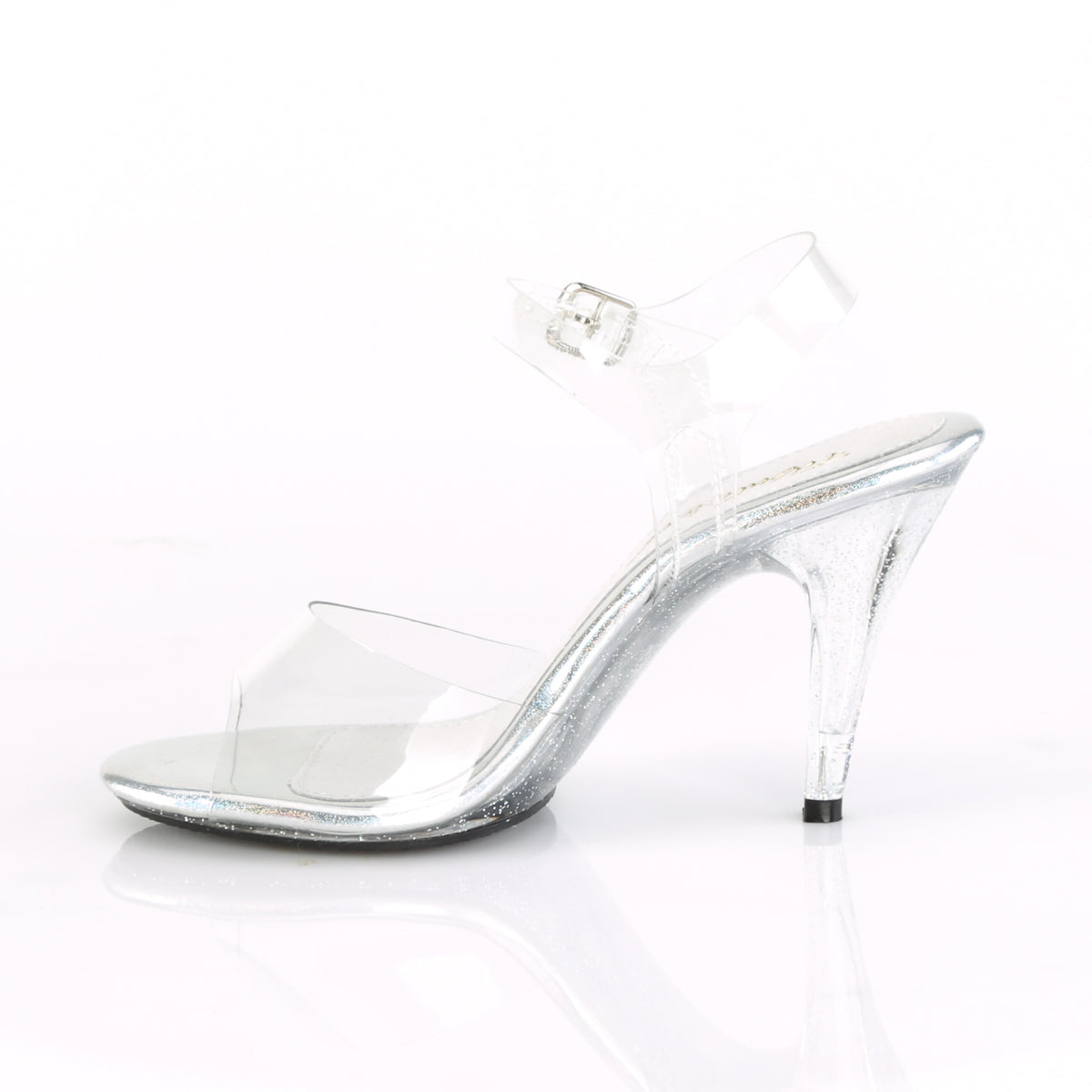 CARESS-408MG Clear Glitter Peep Toe High Heel Clear Multi view 4