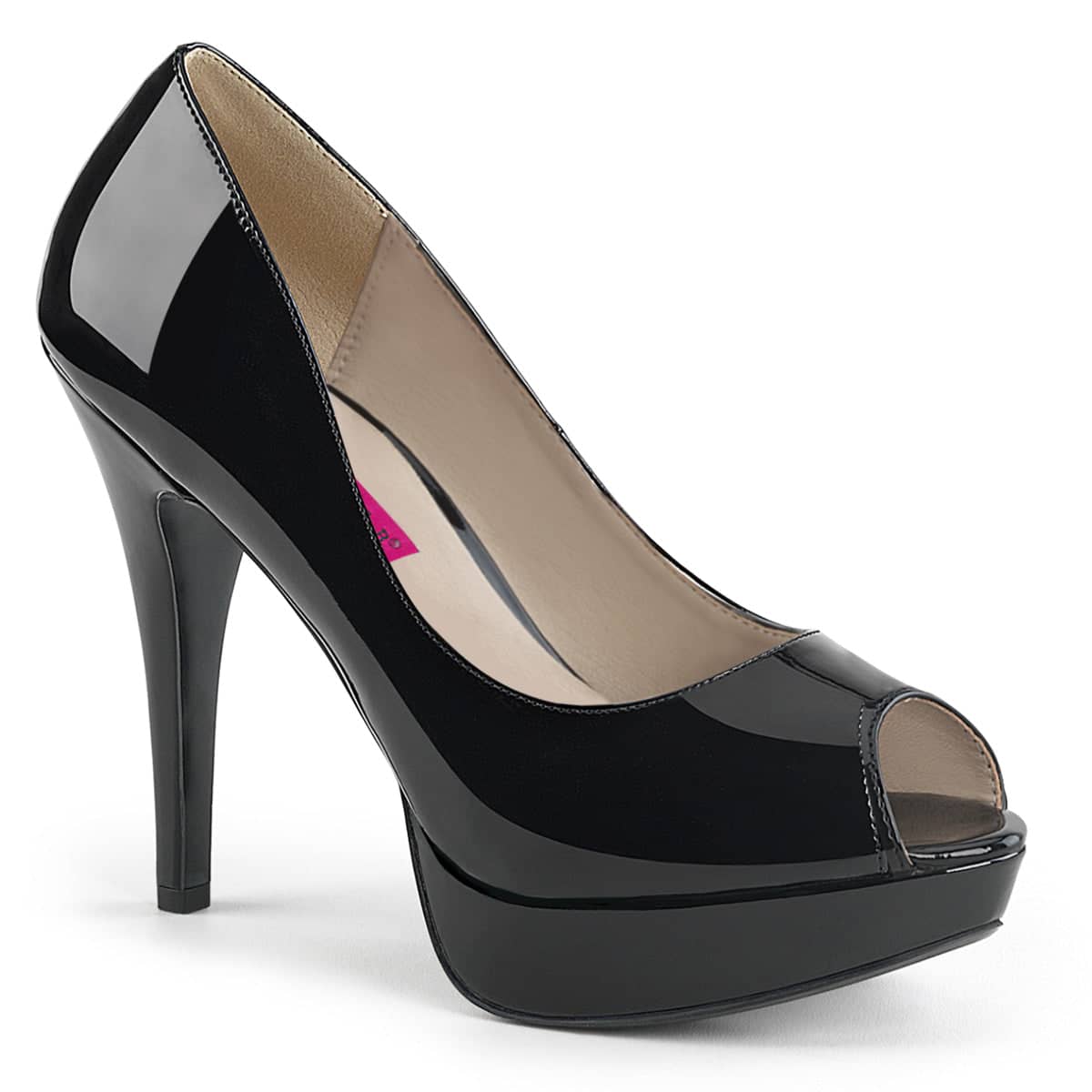 CHLOE-01 Black Peep Toe High Heel