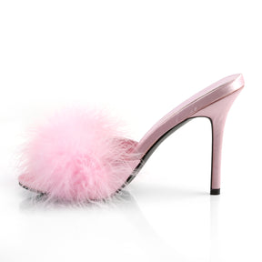 CLASSIQUE-01F Fluffy Mule Heels Pink Multi view 4