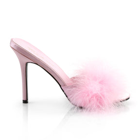 CLASSIQUE-01F Fluffy Mule Heels Pink Multi view 2