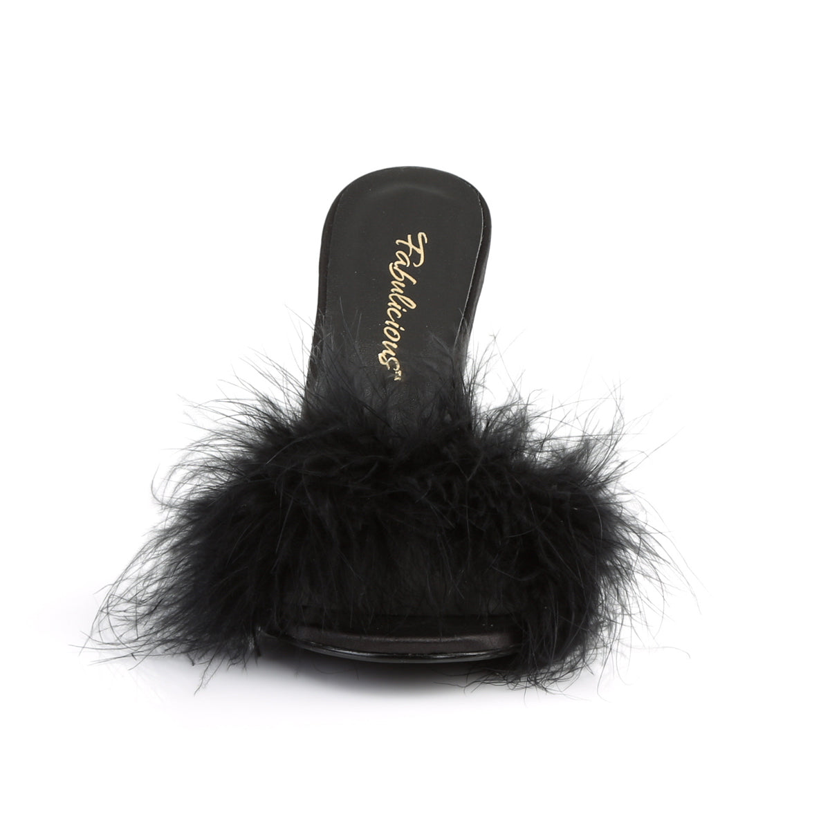 CLASSIQUE-01F Fluffy Mule Heels Black Multi view 5