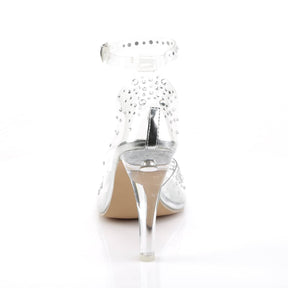 CLEARLY-430RS Clear Glitter Ankle Strap Heels